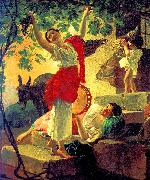 Girl gathering grapes in the vicinity of Naples Karl Briullov